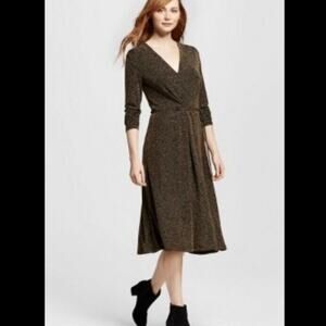 NEW Who What Wear gold metallic glitter dress size medium